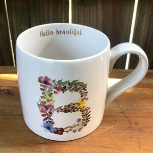 Altar’d State Jumbo Porcelain Floral Alphabet Mug Letter E Hello Beautiful 20oz